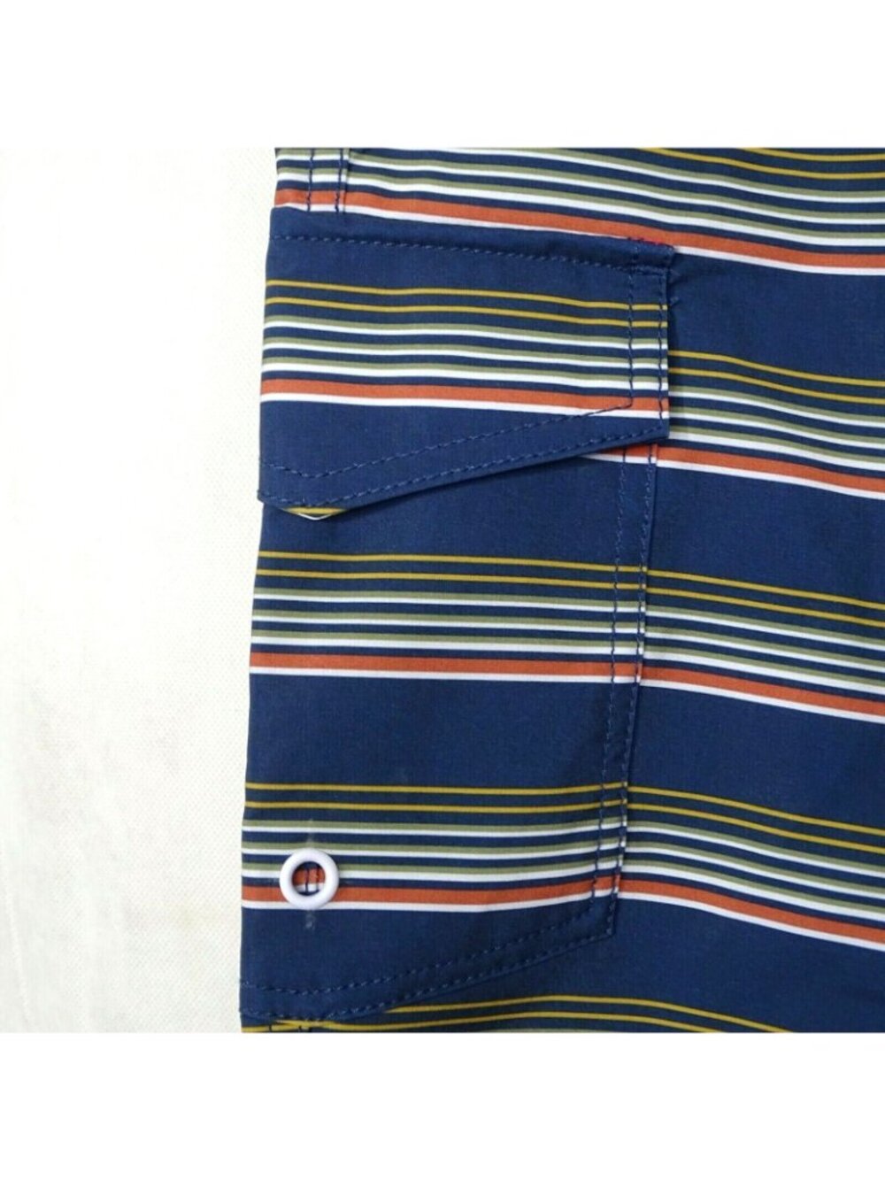 Goodthreads Swim Trunk Boardshorts Men Size 34 Blue Stripe 9 in Beach Summer NEW - Picture 2 of 5